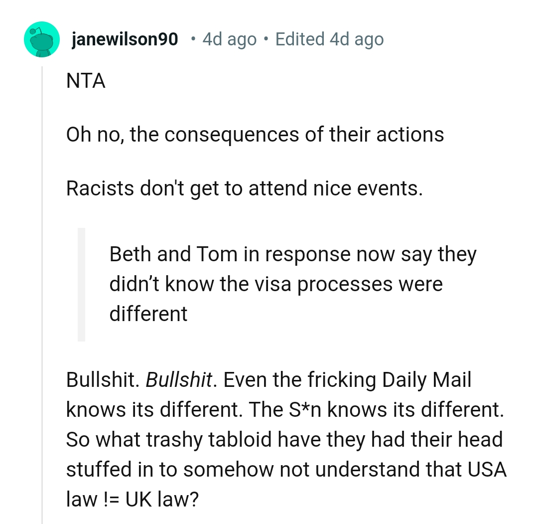 They're suffering the consequences of their actions