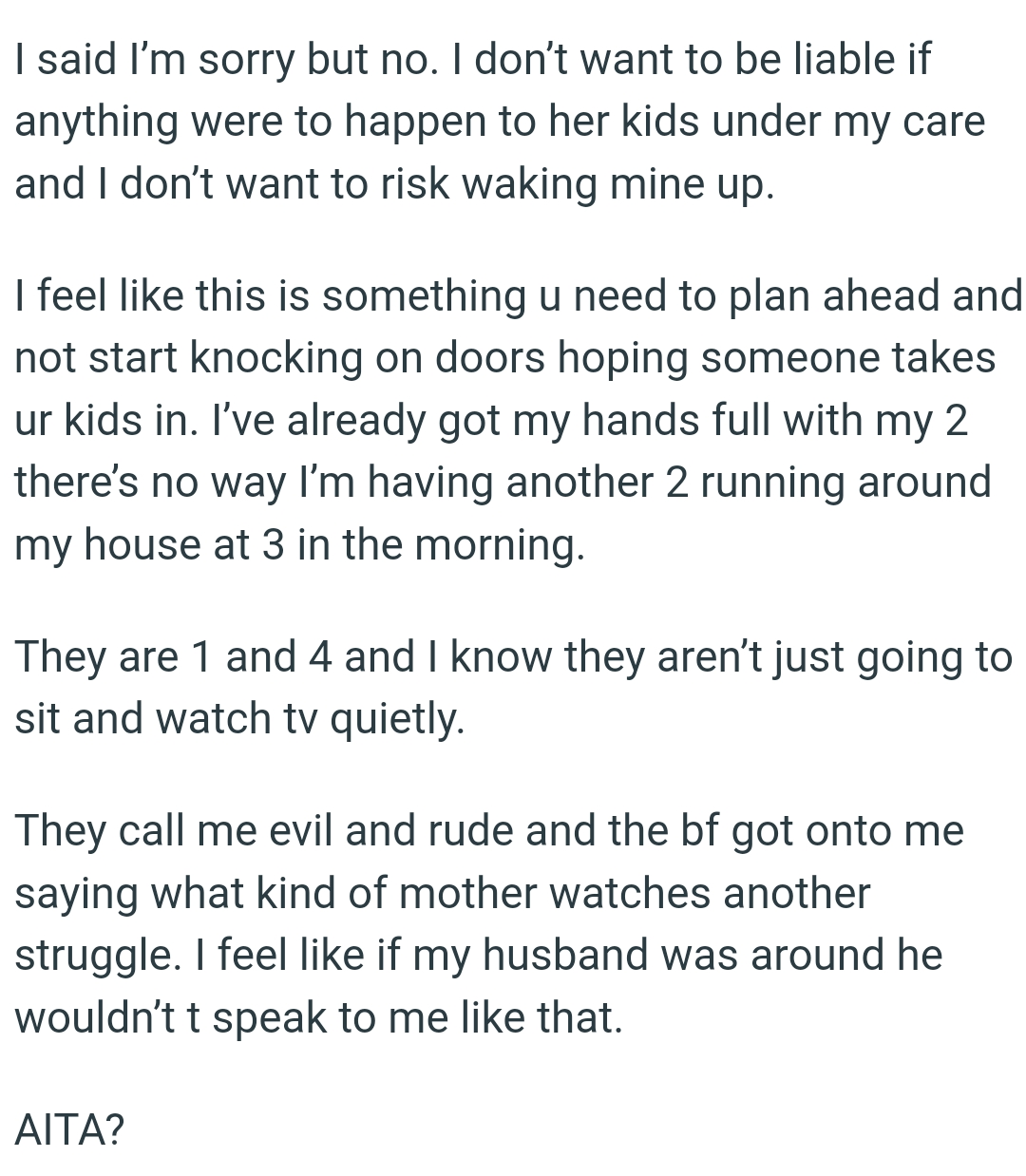 There’s No Way OP's Having Another 2 Running Around Her House at 3 in the Morning