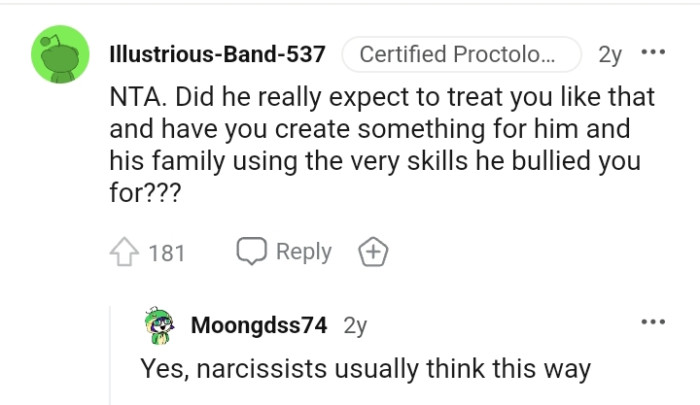 The thinking process of narcissistic persons