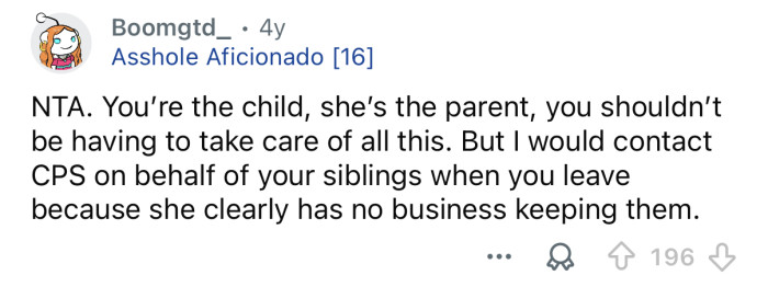 She’s the parent here, not you.