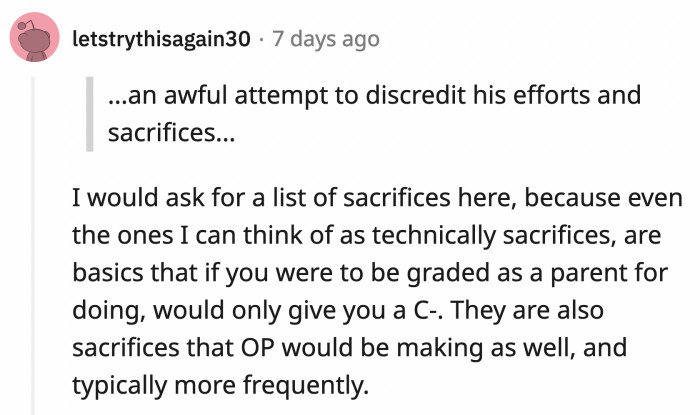 Quickly, dear husband, how do you improve OP's life?