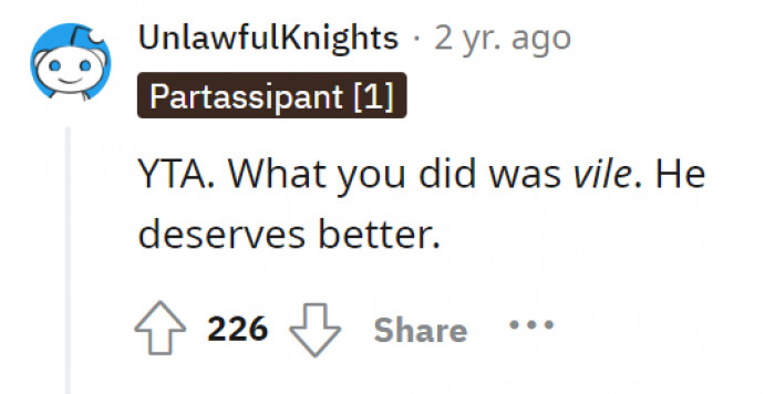 The kid tried! Deleting his stuff was way out of line.