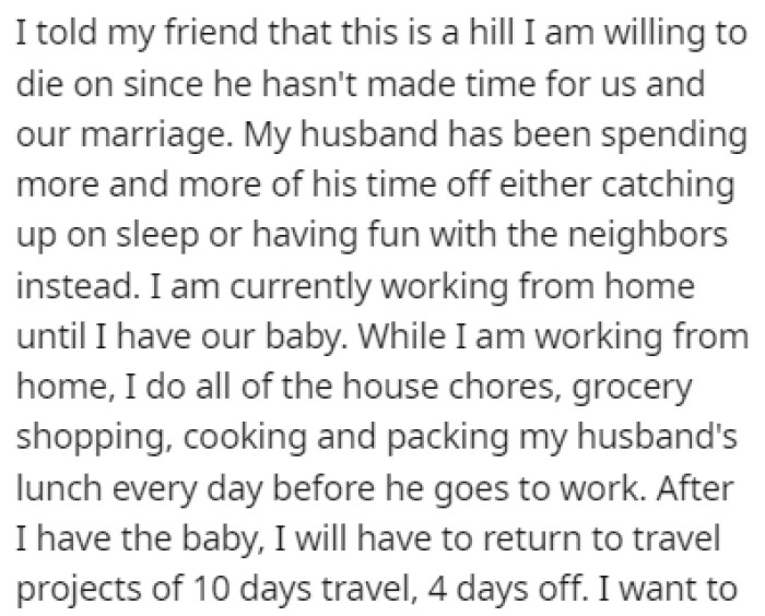 OP says that this is a hill she is willing to die on