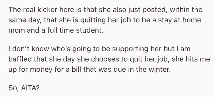 OP wants to know if she was wrong to withdraw the help she offered while she was living in her friend’s basement