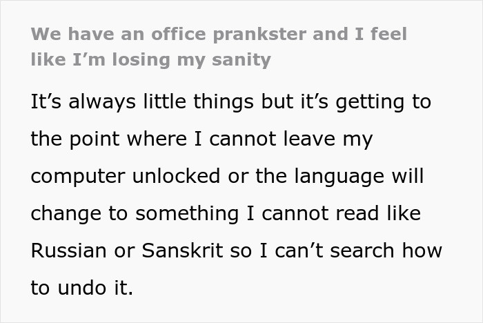 The OP kicks off her story