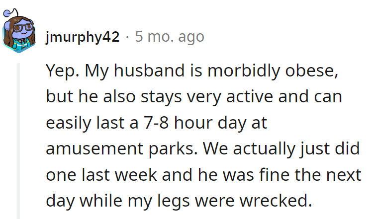 Looks Like Her Husband's Defying Gravity at Those Parks!