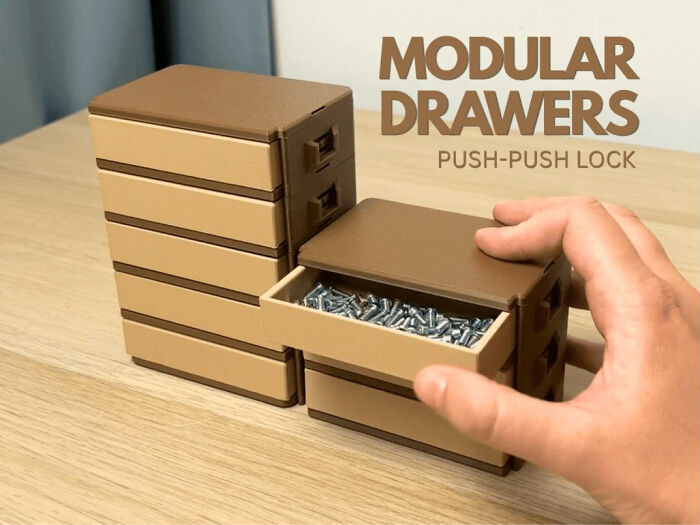 "Modular Drawer System | Push-Push Lock"
