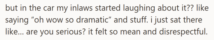 It takes a special kind of nerve to mock someone’s tears while their daughter sits right there.
