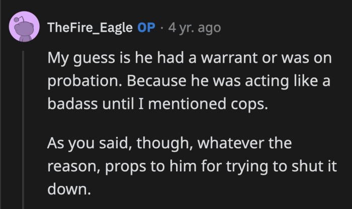 Maybe he was in charge of breaking the lock to set up the bounce houses