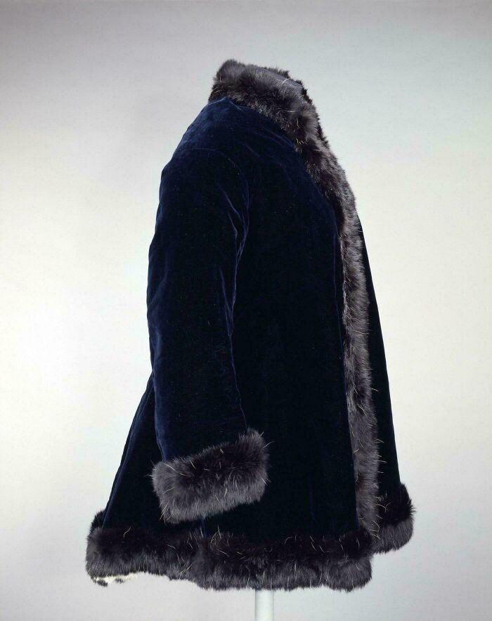 "Women's Half-Mourning Jacket. British,1880s. Made With Midnight Blue Velvet And Ermine Fur"