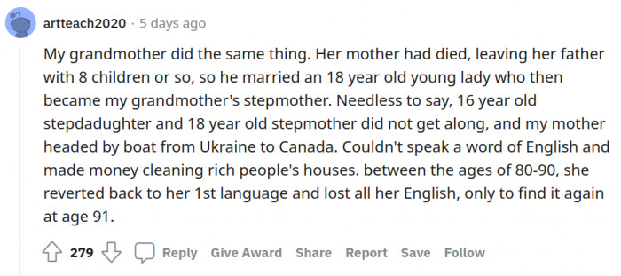 91 must have been a great year for her.