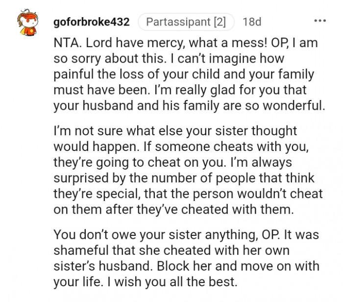 You don't owe your sister anything