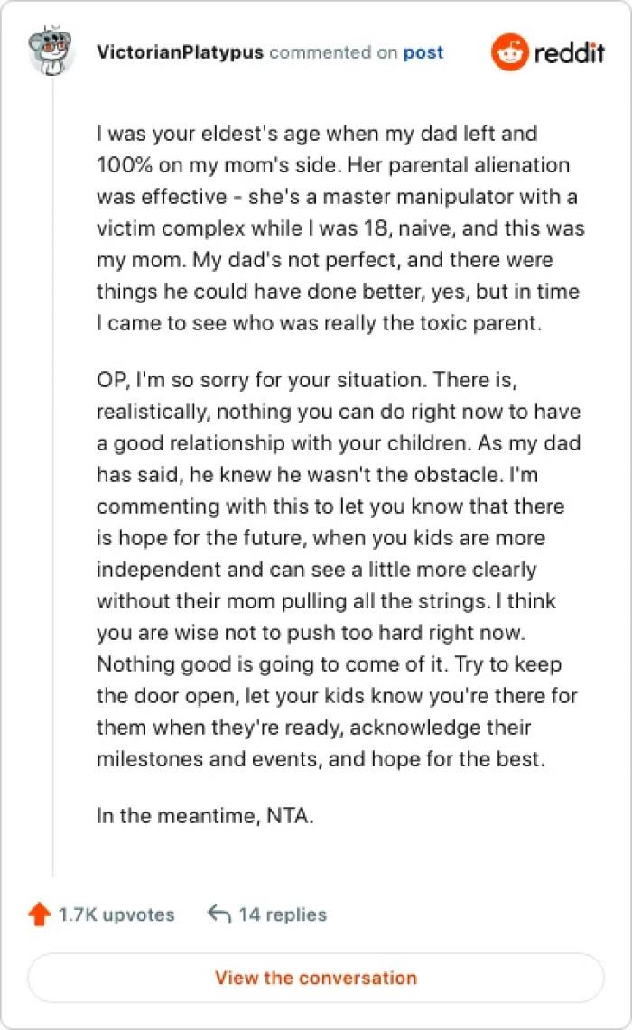 NTA all the way for OP.