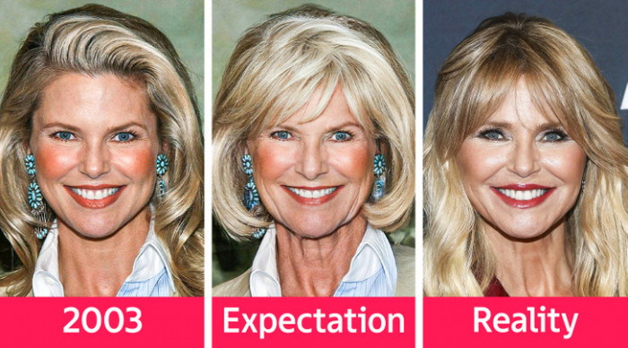 2. Next on this list, we have Christie Brinkley at 49 years old and 67 years old