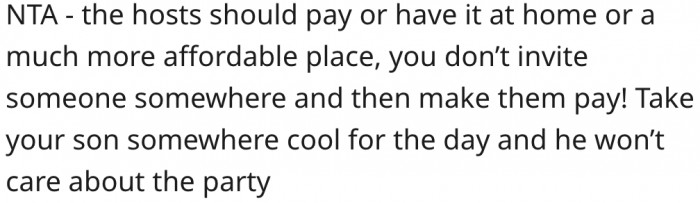 6. She should take her son out on that day.