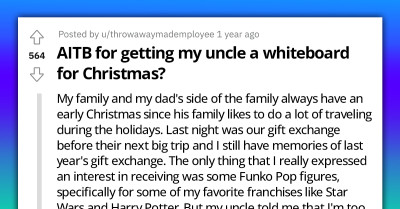 Redditor Gives Uncle a Whiteboard for Christmas as Payback for the Previous Christmas Gift He Gave Them
