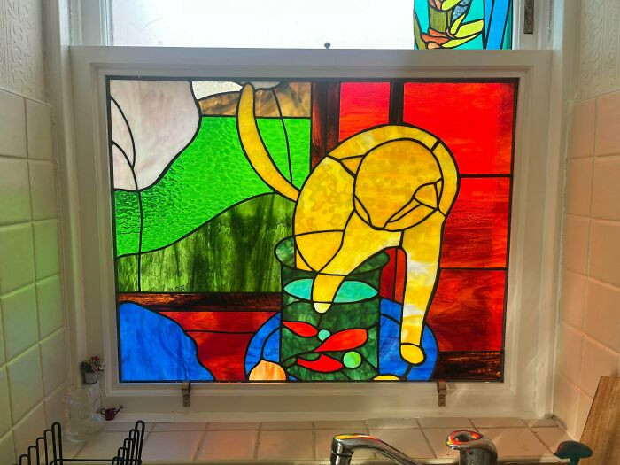 "I Made A Stained Glass Window For My Mum’s Kitchen Based On A Matisse Painting We Both Love"