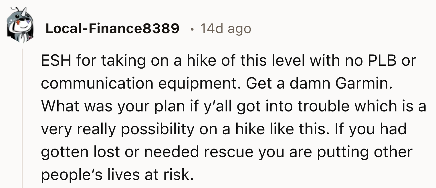Going for a high-level hike with no equipment
