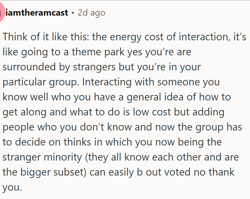 The energy cost of interaction