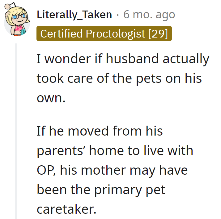 Hmm, did hubby truly master pet care solo, or was Mom the real MVP in his childhood home?