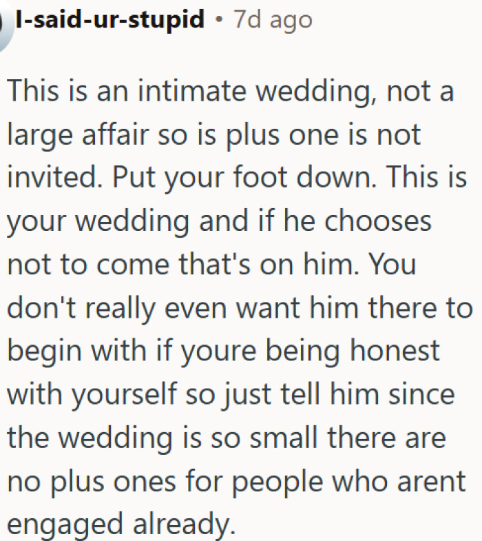 Small wedding, big problem: uninvited plus ones are ruining the vibe