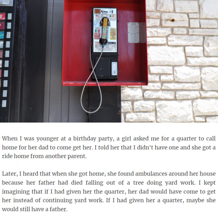 10. If only I had given her a quarter