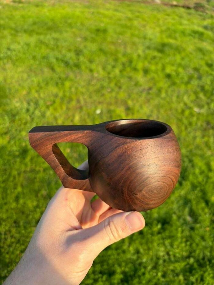 "Walnut Cup I Carved With A Dremel"