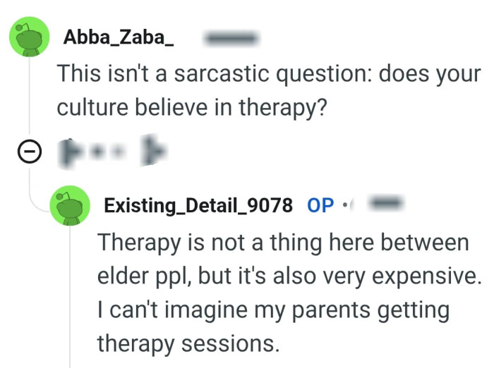 Therapy isn't a thing where the OP is