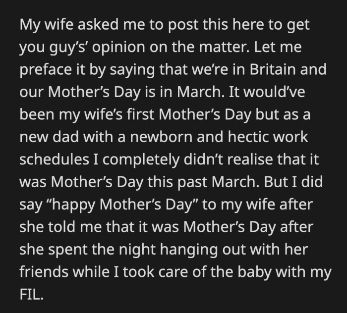 OP said he wasn't hungry and they had food in the freezer