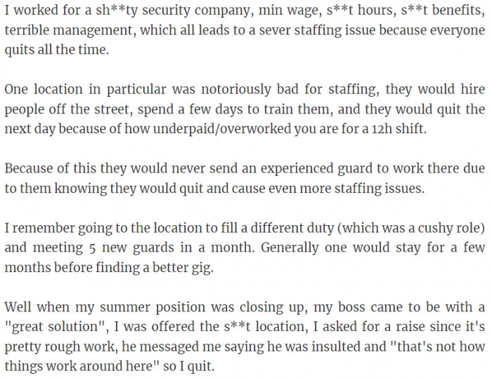 27. A location particularly notorious for bad staffing