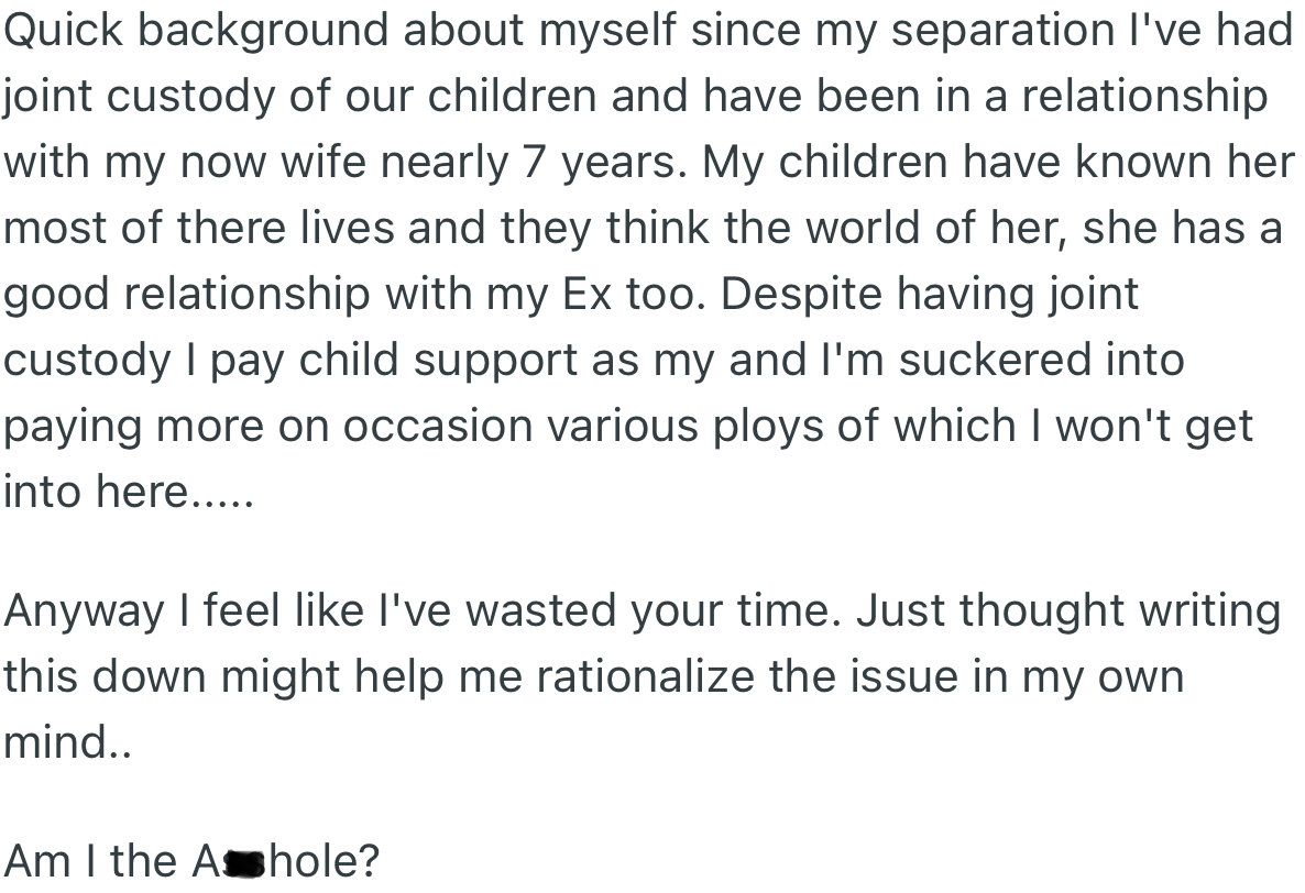 OP Gave a Little Background About Himself