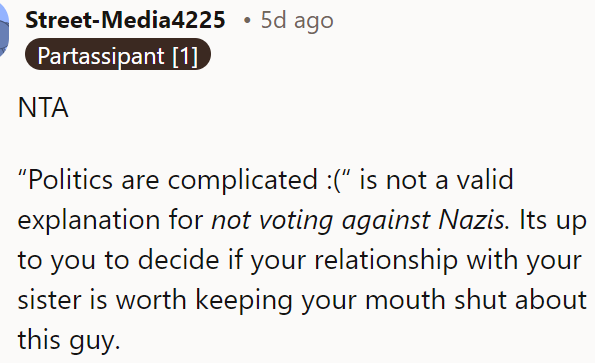 A Redditor Said the OP Was Not in the Wrong