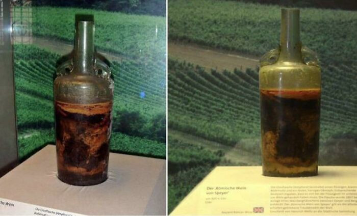"The Roman Wine Of Speyer Is The Oldest Wine In The World That Is Still Liquid. The Bottle Has Been Dated Between 325 And 350 AD. It Was Found In 1867 In A Grave And Is Today In A Museum"
