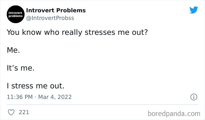 9. I am the one who stresses me out