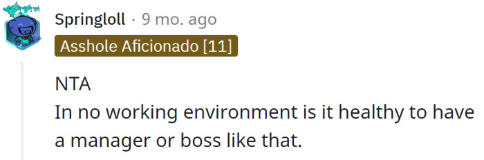 She should report the manager to HR