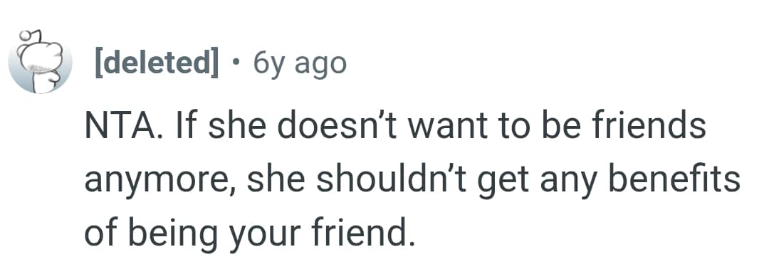 No benefits for an ex friend